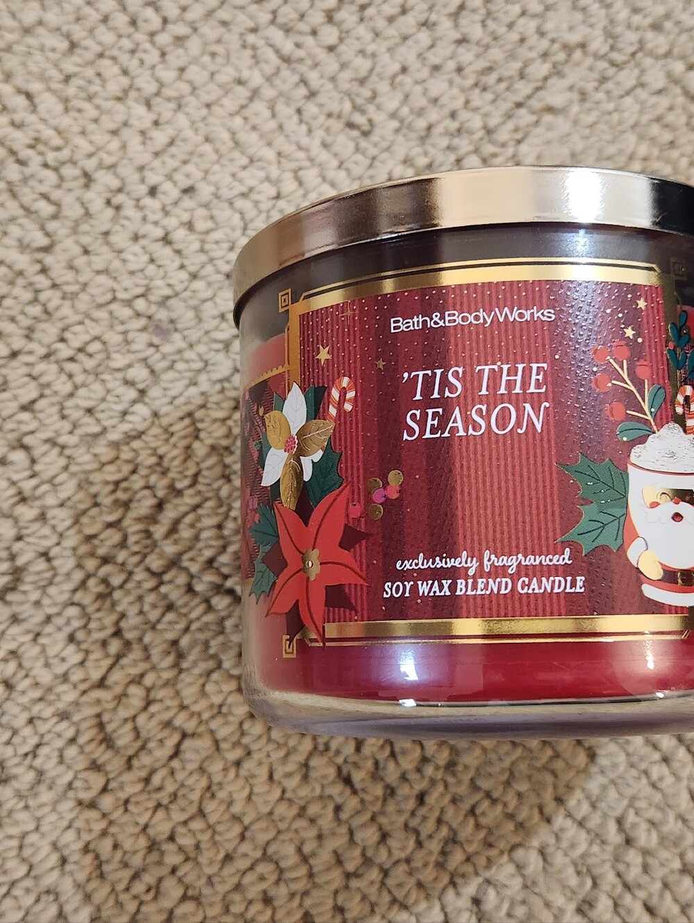 Brand New Bath and Body Works Tis The Season 3 Wick Candle